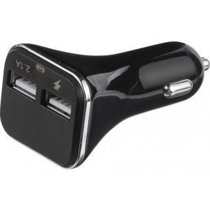 KFZ-Ladestecker 'Duo' aus Kunststoff, Schwarz