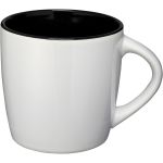 Aztec 340 ml ceramic mug, White, solid black (10047700)