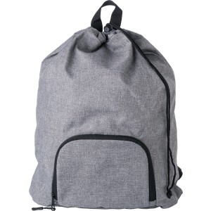 300D Two Tone foldable drawstring backpack Camilla, Grey/Sil (Backpacks)
