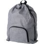 300D Two Tone foldable drawstring backpack Camilla, Grey/Sil