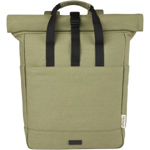 Joey 15? GRS recycled canvas rolltop laptop backpack 15L, Olive (Backpacks)
