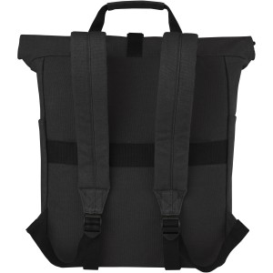 Joey 15? GRS recycled canvas rolltop laptop backpack 15L, Solid black (Backpacks)