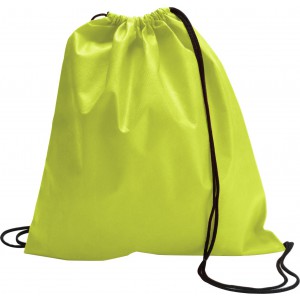 Nonwoven (80 gr/m2) drawstring backpack Nico, lime (Backpacks)