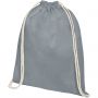 Oregon 140 g/m2 cotton drawstring backpack, Grey