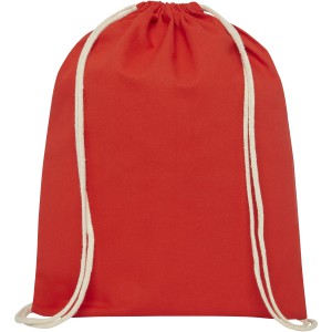Oregon 140 g/m2 cotton drawstring backpack, Red (Backpacks)