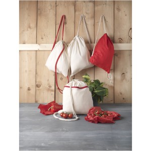 Oregon 140 g/m2 cotton drawstring backpack, Red (Backpacks)