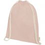 Orissa 100 g/m2 GOTS organic cotton drawstring backpack 5L, Rose gold