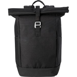 Polyester (600D) rolltop backpack Oberon, Black (Backpacks)
