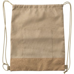 RPET polyester (600D) drawstring bag Ansel, khaki (Backpacks)