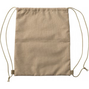 RPET polyester (600D) drawstring bag Ansel, khaki (Backpacks)
