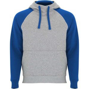 Badet kids two-tone hoodie, Heather grey, Royal blue (Pullovers)