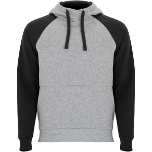 Badet unisex two-tone hoodie, Heather grey, Solid black (Pullovers)