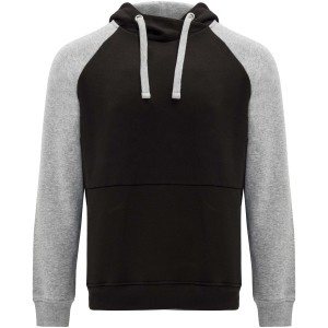 Badet unisex two-tone hoodie, Solid black, Heather grey (Pullovers)