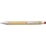 Bamboo and plastic ballpen, red (548774-08)