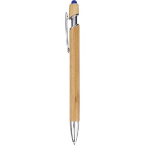 Bamboo ballpen Darren, cobalt blue (Wooden, bamboo, carton pen)