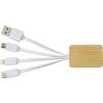 Bamboo charging cable, white (710986-02CD)