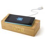 Bamboo wireless charger and clock, bamboo (431964-823)