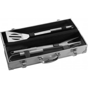 Grillset aus Metall Jennifer, Silber
