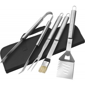 Grillbesteck aus Edelstahl Silas, Schwarz