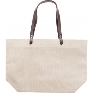 Linen (260 gr/m2) beach bag Callisto, brown (cotton bag)
