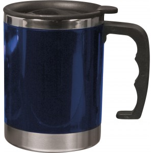 Trinkbecher mit Deckel aus Kunststoff Gabi, Blau