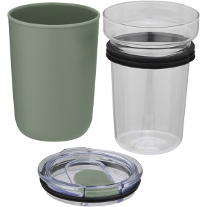 Bello 420 ml glass tumbler with recycled plastic outer wall, (Glasses)