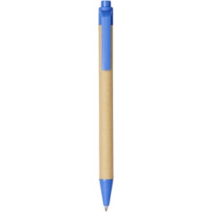 Berk recycled carton and corn plastic ballpoint pen, Blue (Wooden, bamboo, carton pen)