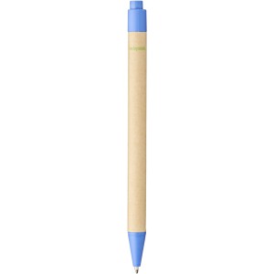 Berk recycled carton and corn plastic ballpoint pen, Blue (Wooden, bamboo, carton pen)