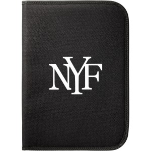 Berkely A4 zippered portfolio, solid black (Folders)