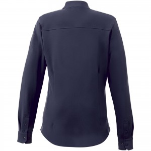 Bigelow long sleeve women's pique shirt, Navy (Long-sleeved shirt)