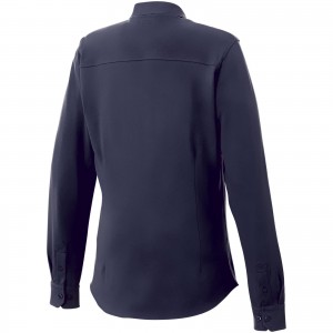 Bigelow long sleeve women's pique shirt, Navy (Long-sleeved shirt)