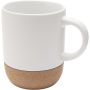 Billie 300 ml ceramic sublimation mug with cork details, Whi