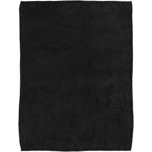 Bay extra soft coral fleece plaid blanket, solid black (Blanket)
