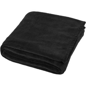 Bay extra soft coral fleece plaid blanket, solid black (Blanket)