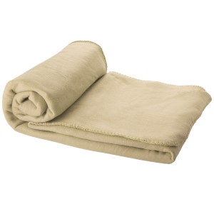 Huggy fleece blanket with drawstring carry pouch, Beige (Blanket)