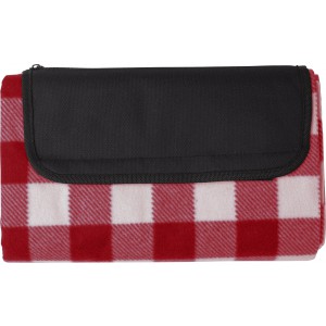 RPET foldable polar fleece blanket Vesper, red (Blanket)