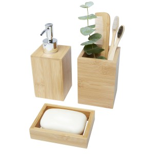Hedon 3-piece bamboo bathroom set, Natural (Body care)