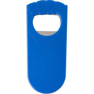 Plastic bottle opener Tay, blue (Bottle openers, corkscrews)