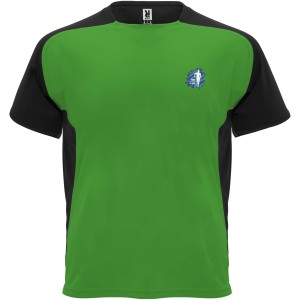 Bugatti short sleeve unisex sports t-shirt, Fern green, Solid black (T-shirt, mixed fiber, synthetic)