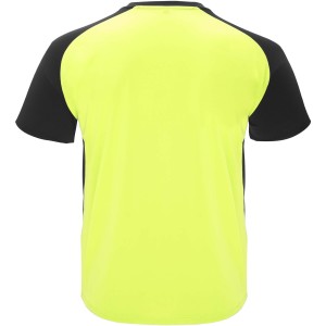 Bugatti short sleeve unisex sports t-shirt, Fluor Yellow, Solid black (T-shirt, mixed fiber, synthetic)