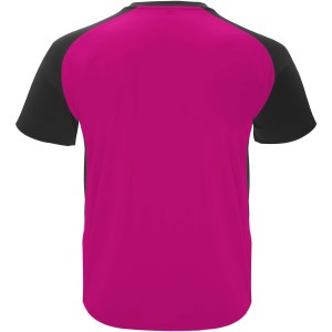 Bugatti short sleeve unisex sports t-shirt, Fuchsia, Solid black (T-shirt, mixed fiber, synthetic)