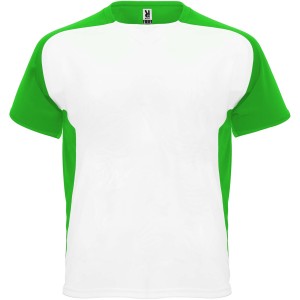 Bugatti short sleeve unisex sports t-shirt, White, Fern green (T-shirt, mixed fiber, synthetic)