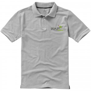 Calgary short sleeve men's polo, Grey melange (Polo shirt, 90-100% cotton)