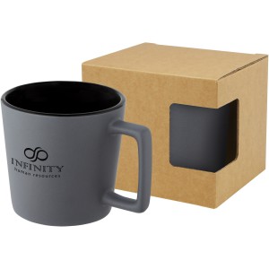 Cali 370 ml ceramic mug with matt finish, Solid black, Matt  (Mugs)