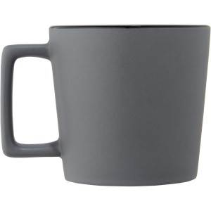 Cali 370 ml ceramic mug with matt finish, Solid black, Matt  (Mugs)