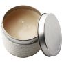 Tin with scented candle Zora, white