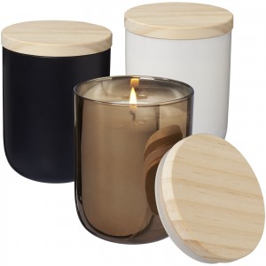 Lani candle with wooden lid, White (Candles)