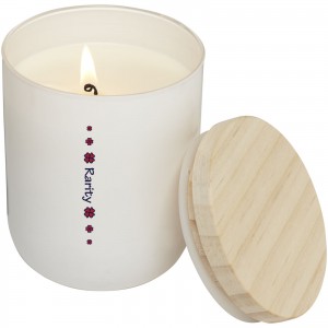 Lani candle with wooden lid, White (Candles)