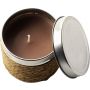 Tin with scented candle Zora, khaki