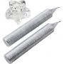 Two glitter candles with glass holder Alexia, silver